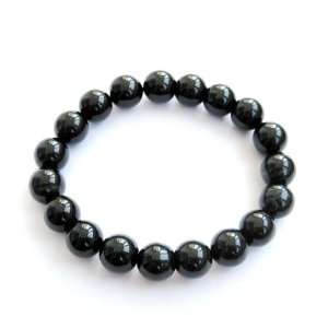    Black Agate Beads Tibetan Buddhist Wrist Mala Bracelet Jewelry