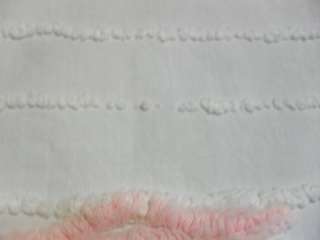 Vintage Baby Chenille Crib Bedspread with Pink & Blue Puppy Dog  