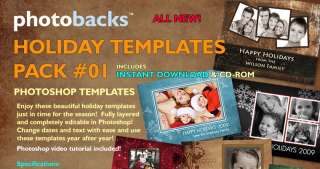 HOLIDAY DIGITAL TEMPLATES PACK #01 for PHOTOSHOP  
