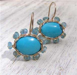 Turquoise earrings gemstones designer jewelry Israeli jewellery aritos 