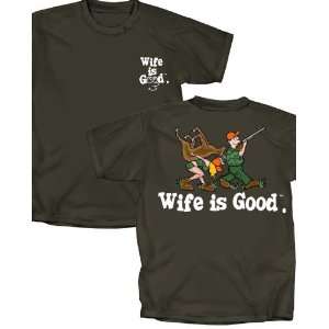  Wife is Good Hunting T Shirt (Charcoal)