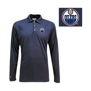   Edmonton Oilers Victor Long Sleeve Polo Shirt   Edm Oilers Navy Medium