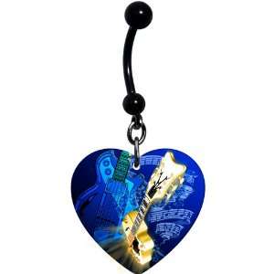  Heart Music Guitar Belly Ring Jewelry