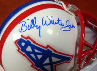 Billy White Shoes Johnson Autographed Houston Oilers Mini Helmet PSA 