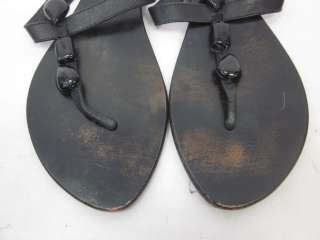 BOEM PLAGE Black Beaded Thong Sandals Sz 38 8  