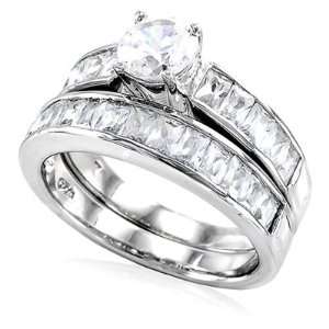  Breathtaking Cubic Zircon Silver Wedding Ring Set 