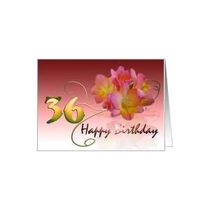  Happy 36th Birthday Oleander Flower curly coil pink flower 