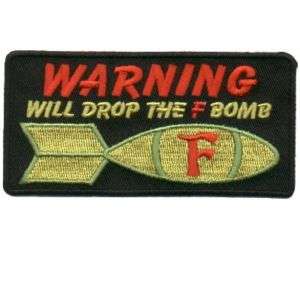 BOMB WARNING Embroidered Motorcycle Biker Fun Patch  