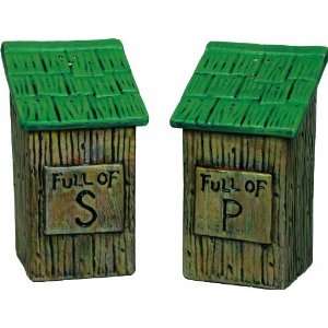   Ceramic Out House Shaped Salt and Pepper Shakers