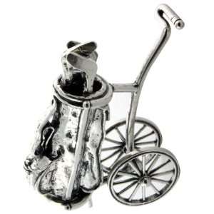   Solid 925 Sterling Silver Golf Clubs, Bag and Cart Jewelry