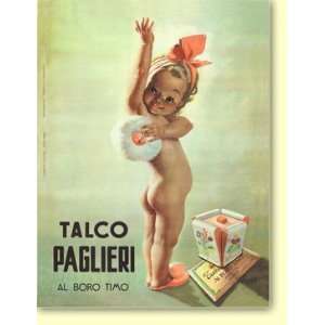  Talco Italian Vintage Baby Powder Advertising Giclee on 