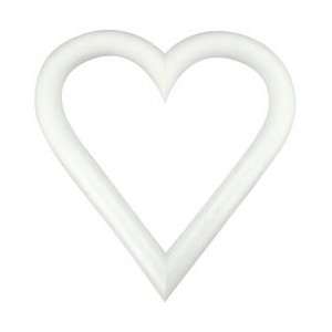  Floracraft Extruded Styrofoam Heart 12X1 1/8 Bulk White 