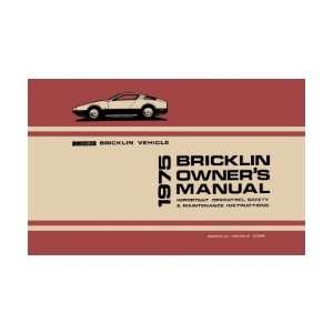  1975 BRICKLIN Owners Manual User Guide Automotive