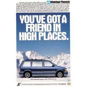  Print Ad 1992 Plymouth Voyager Youve got a friend in 