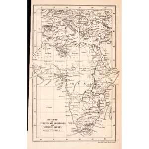   Egypt Sahara Red Sea Map   Original Wood Engraving