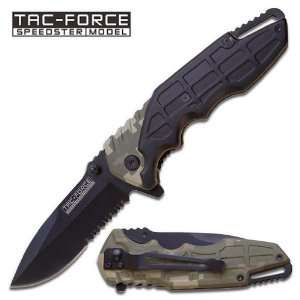 com 3.25 Tac Force Green Camouflage Heavy Duty Spring Assisted Knife 