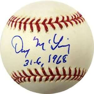  Denny McLain 31 6, 1968 Autographed/Hand Signed Baseball 