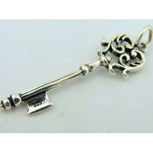 Solid Silver Key of Strengh Womens Necklace Jewlery 