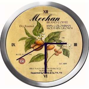  MEEHAN 14 Inch Coffee Metal Clock Quartz Movement Kitchen 