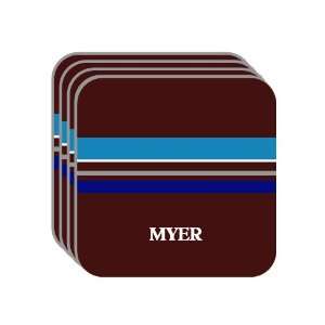   MYER Set of 4 Mini Mousepad Coasters (blue design) 