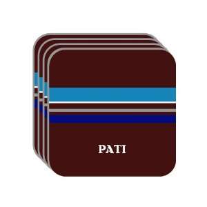 Personal Name Gift   PATI Set of 4 Mini Mousepad Coasters (blue 