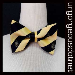 men bow tie yellow stripe adjustable strap versatile st  