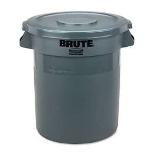   Rubbermaid Brute Waste Containers, 16 Diameter, Gray