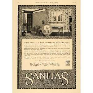  1920 Ad Standard Textile Products Sanitas Wall Covering 