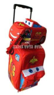 Disney Pixar cars Children red Trolley luggage suitcase lunch bag 2pcs 