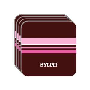 Personal Name Gift   SYLPH Set of 4 Mini Mousepad Coasters (pink 