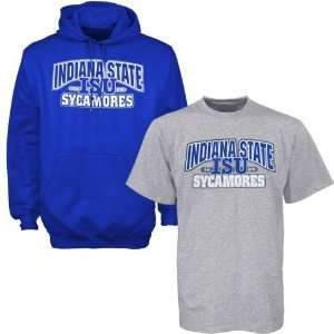 Indiana State Sycamores Royal Blue Hoody Sweatshirt & T 