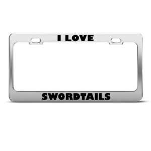 Love Swordtails Swordtail Animal license plate frame Stainless