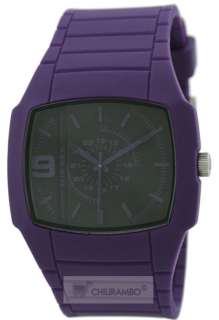 Brand New Diesel Young Blood Purple Silicone Strap Black Dial Mens 