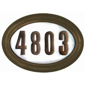  OVAL Lighted Address Plaque Oil Rubbed Bronze Frame Patio 