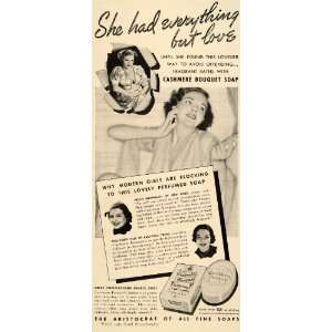 1937 Ad Cashmere Bouquet Soap Bar Toilet Beauty Women   Original Print 