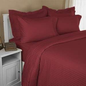 Stripes burgundy 300 thread count king size 8pc Bed In A bag comforter 