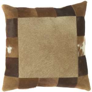   Caramel and Brown Western Patchwork Down Throw Pillow