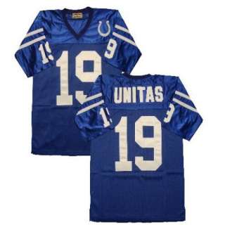 Johnny Unitas #19 Indianapolis Colts Blue Sewn Mens Size Jersey  