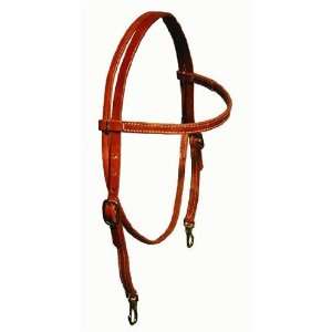 Showman Herman Oak Brow Band Leather Headstalls with Snaps 
