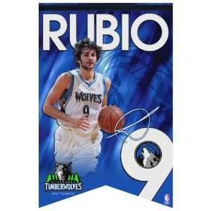   Timberwolves Rubio Premium Felt Banner 17 by 26