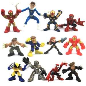   Lot 12 X Marvel Super Hero Squad X Men Spider Man Iron Man Figure D88