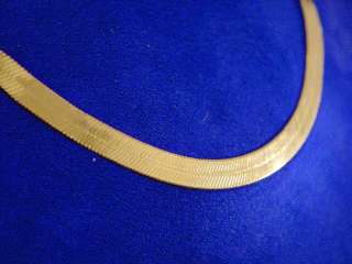 NEW REAL GOLD ON SILVER 4mm HERRINGBONE 18 NECKLACE NECK CHAIN SHIPS 
