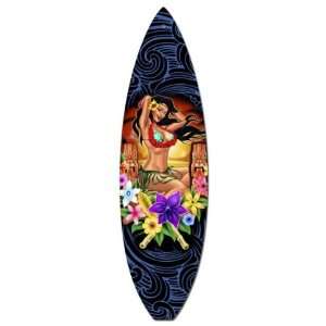  Hawaiian Girl Sports and Recreation Surfboard Metal Sign 
