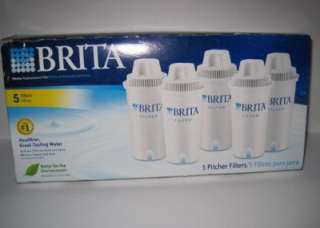 Brita 5 Pack Water Filters Pitcher Replacement Filter New *NEW/SEALED 