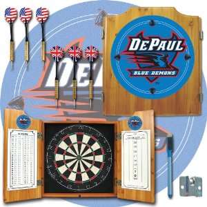 com Best Quality DePaul University Dart Cabinet with Darts and Board 