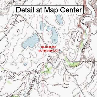   Topographic Quadrangle Map   Heart Butte, Montana (Folded/Waterproof