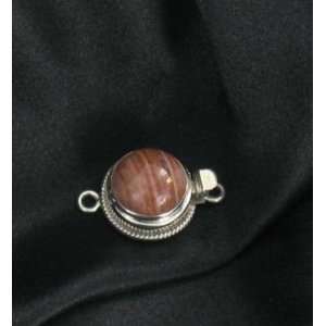  SUNSTONE LARGE 14mm ROUND STERLING CLASP~ 