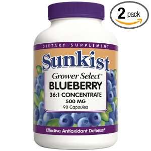  Sunkist Grower Select Blueberry Capsules, 500 mg, 90 Count 