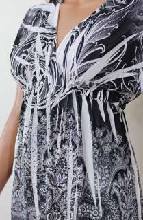 New Black Kimono Sleeve Floral Sublimation Print Rhinestone Mini Dress 