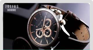 watch black brown top quality subdials 24hours and day date